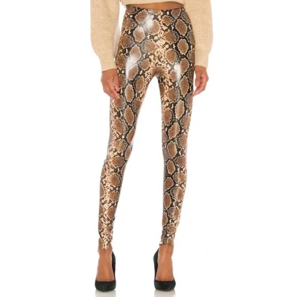 Commando Faux Leather Leggings Snake Python Print XS